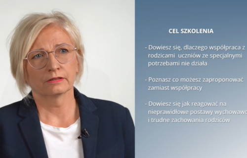 „Rodzice uczniów ze specjalnymi potrzebami. Komunikacja sprzyjająca współpracy.” SZKOLENIE ON-LINE